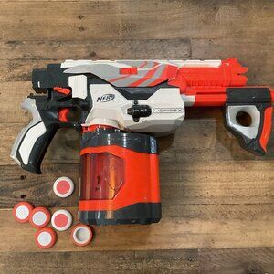 Nerf Vortex PYRAGON Blaster with 40-Disc Drum W/DISCS – Tested & Working